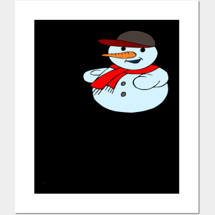 happy snowman christmas Posters and Art